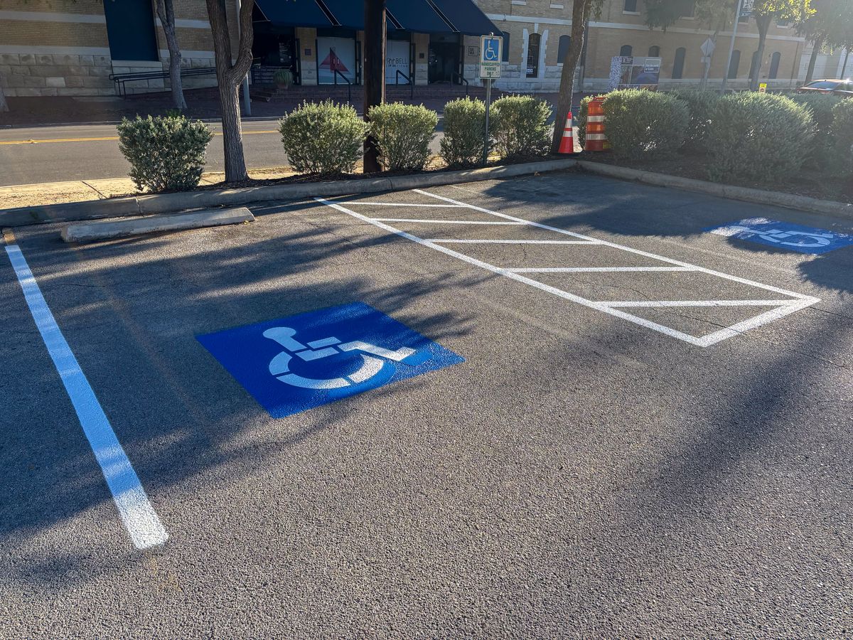 ADA compliant parking space with proper markings